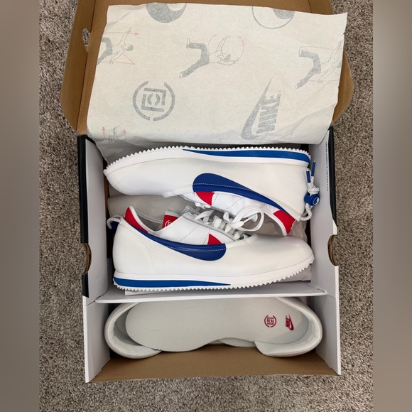 Nike x CLOT Cortez SP “Forrest Gump” White Royal Red Men’s Sz 12 NWT DS - Picture 2 of 9